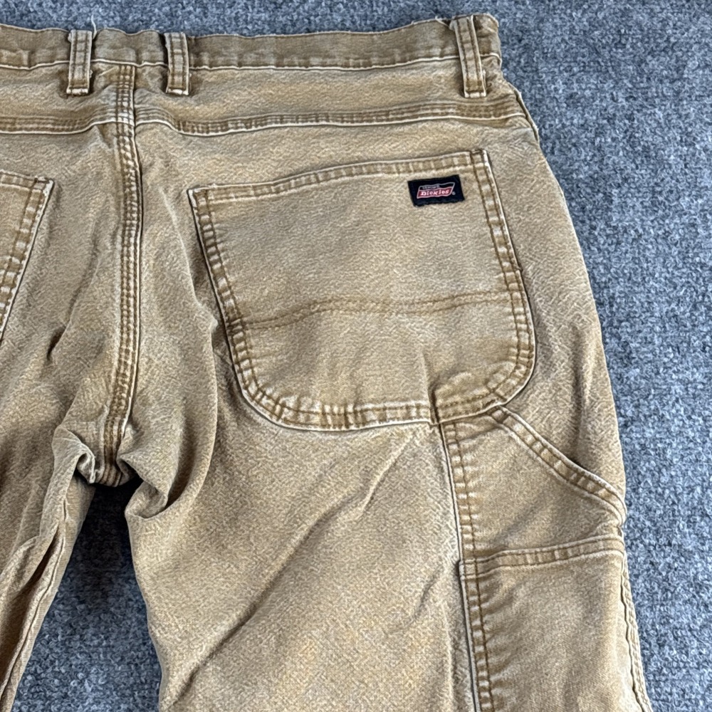 Genuine Dickies Flex Duck Carpenter Pants 34x32 Tan Canvas Skater Workwear - Picture 9 of 9